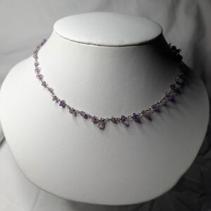 Sterling Silver Genuine Amethyst Necklace